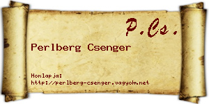Perlberg Csenger névjegykártya